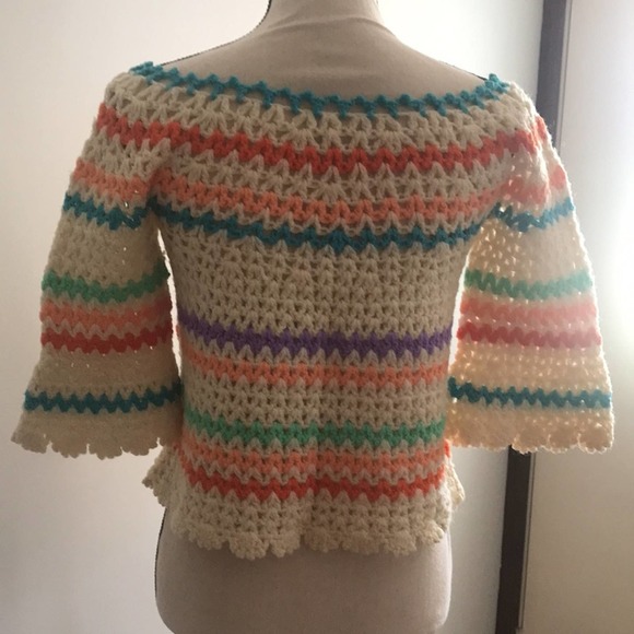 Vintage handmade crochet sweater size small - Picture 4 of 6